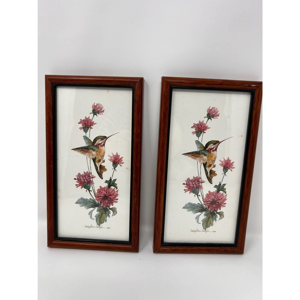Hummingbird Pictures Set of 2‎ Artist Carolyn Shores Wright 1992 8 1/2" x 4 3/4"